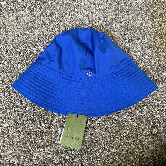 Gucci nylon bucket hat in cobalt blue color - Picture 1 of 5